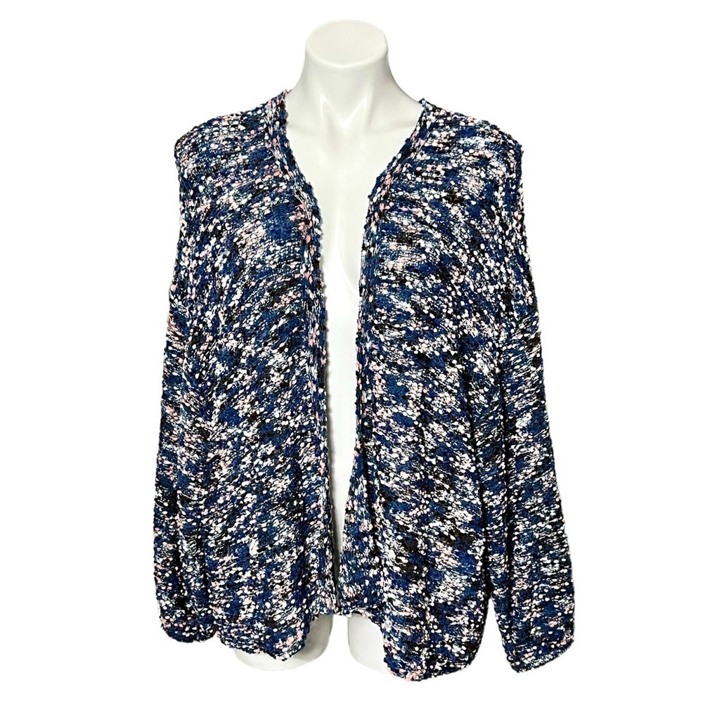 Rewind Multicolor Cardigan Sweater Size Large Navy/White/Pink